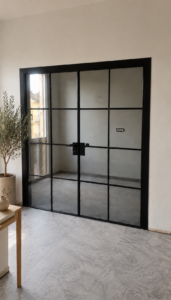 Porta in vetro Garofoli - Ipotesi di arredo senza tappeto